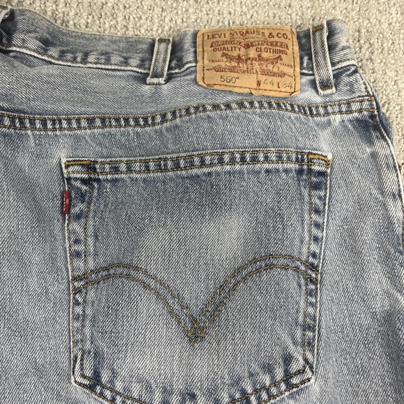 Vtg Levis 560‎ Jeans Mens 44x34 (42x33*) Distressed Blue Relaxed Loose Baggy Y2K - Picture 15 of 16